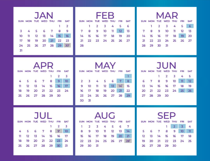 MCAT Testing Schedule