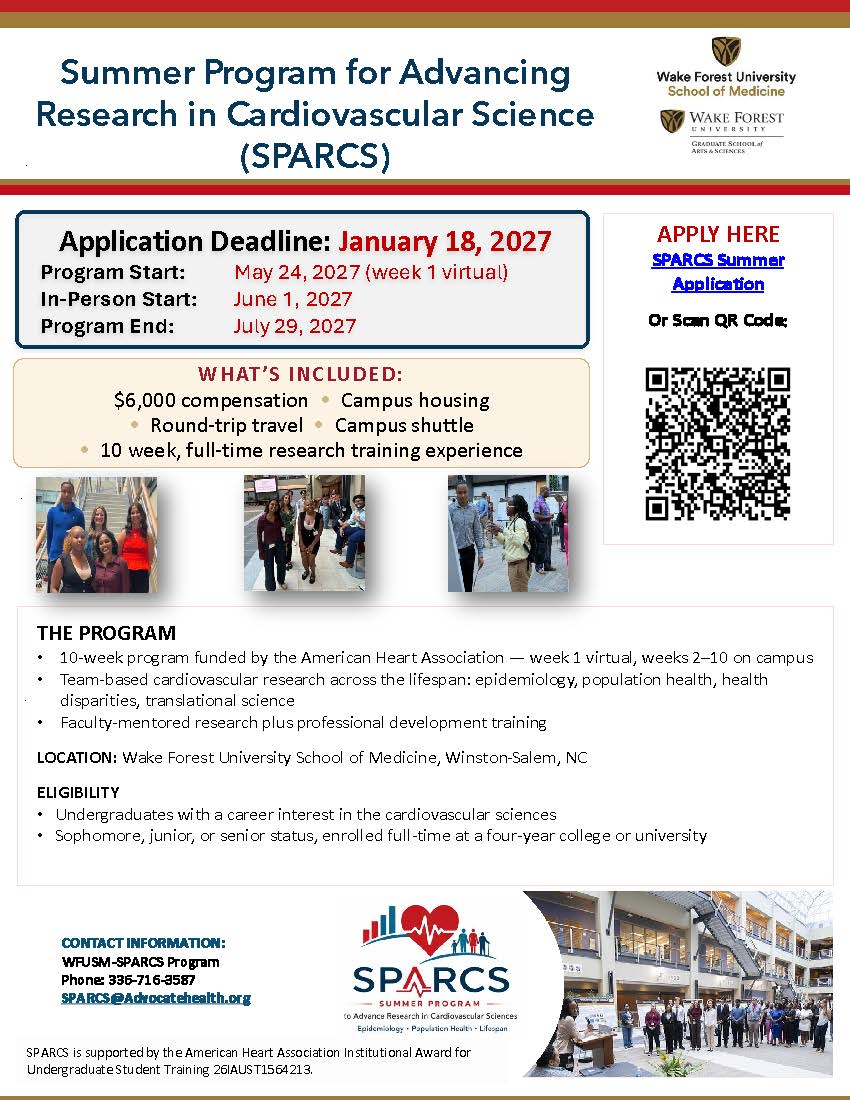 Summer Program for Advancing Research in Cardiovascular Science (SPARCS)
